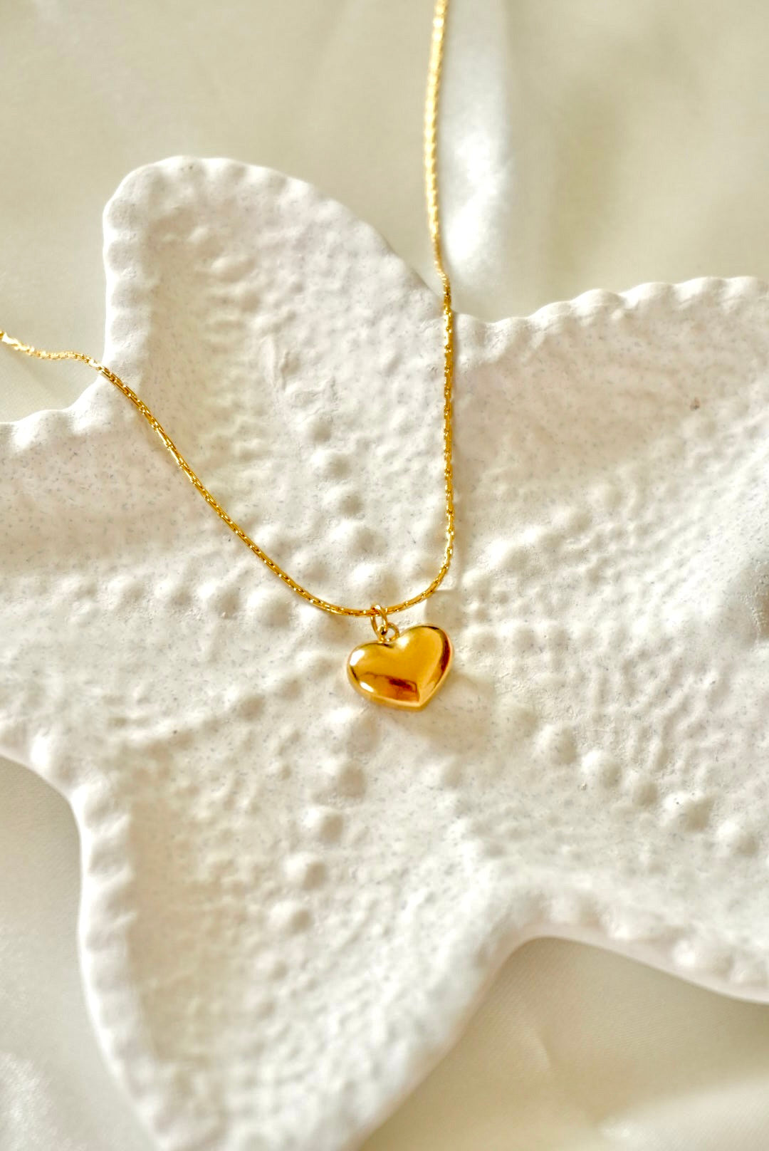 White Pearl Heart Necklace