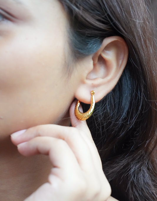 Textured Gold Hoops