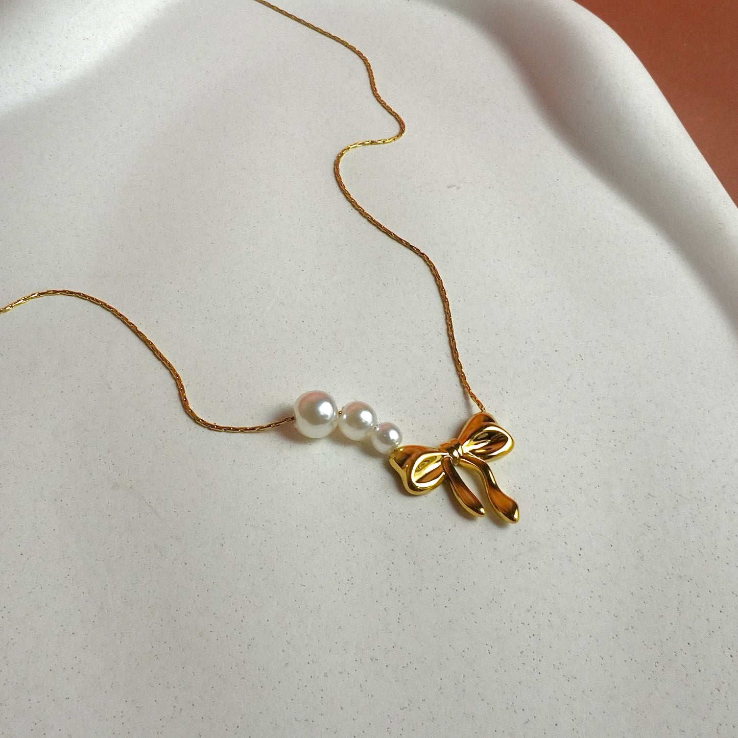 Pearl Bow Knot Necklace