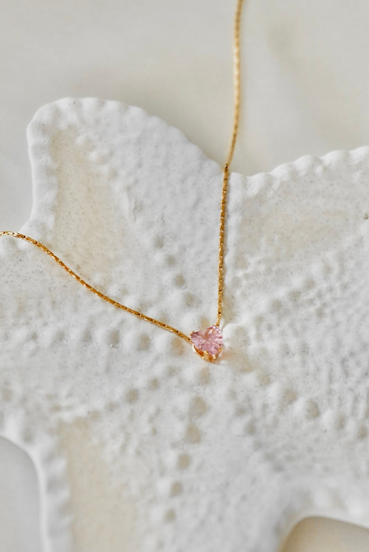 Pink Heart Diamond Necklace